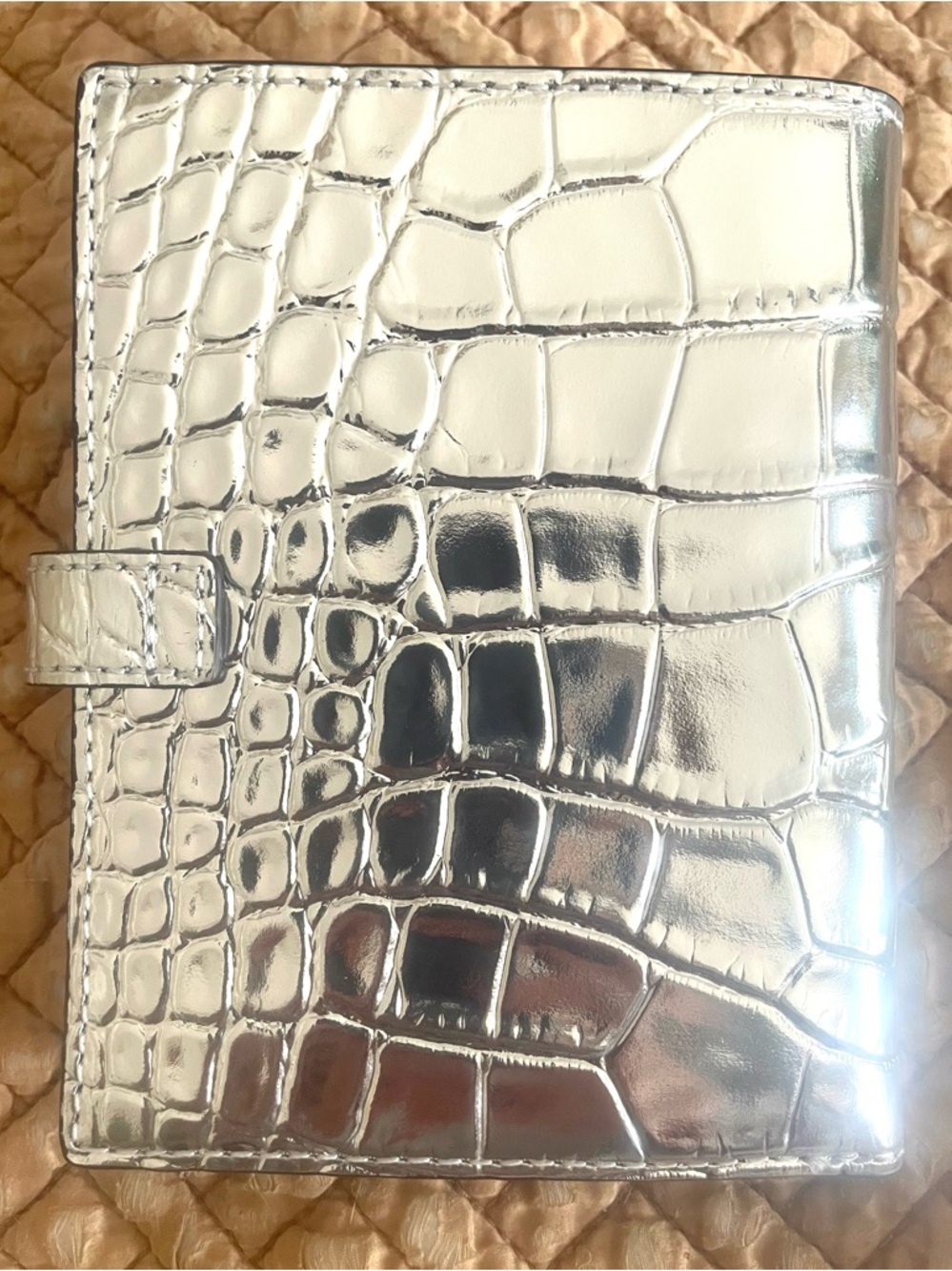 MICHAEL KORS METALLIC MK SIGNATURE FLAT BIFOLD WALLET/PASSPORT CASE HOLDER - Picture 3 of 8